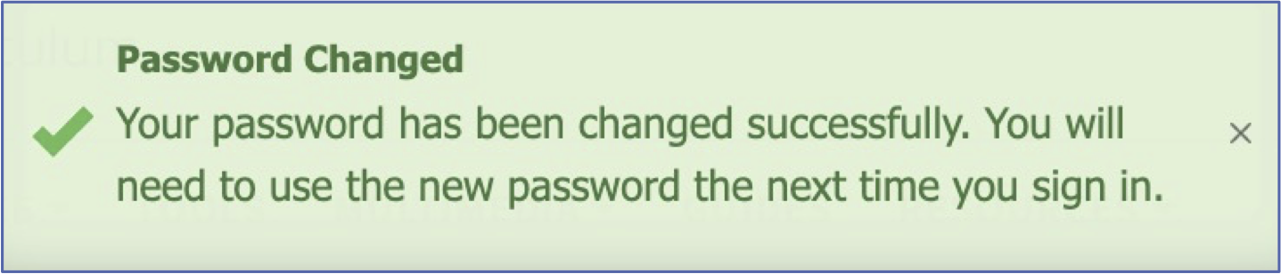 password change success